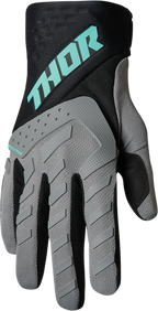 Thor Spectrum Gloves - Gray/Black/Mint