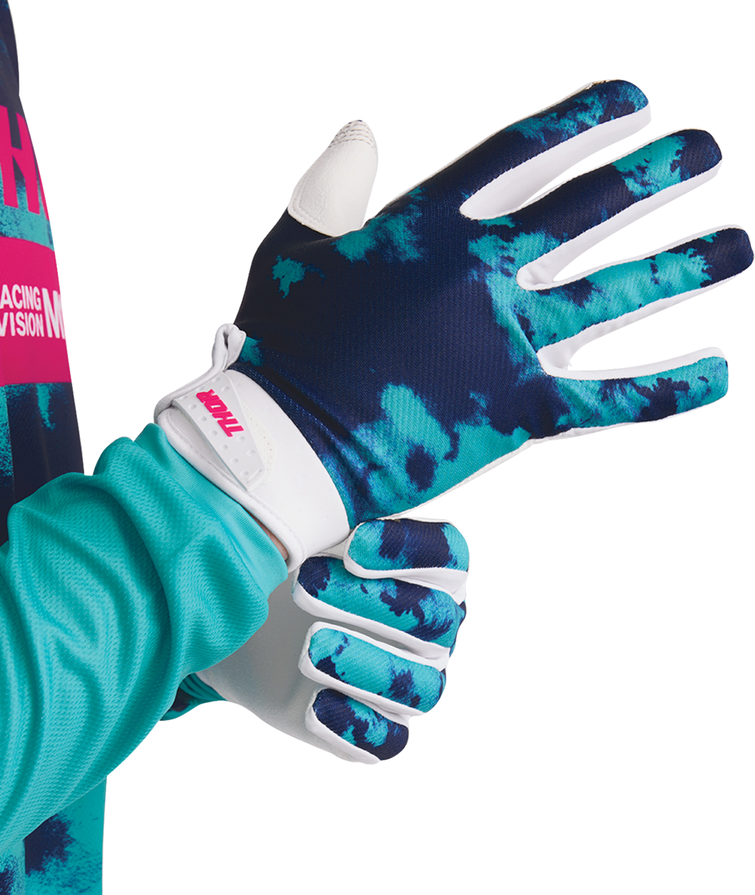 Thor Launchmode Bleach White/aqua Gloves
