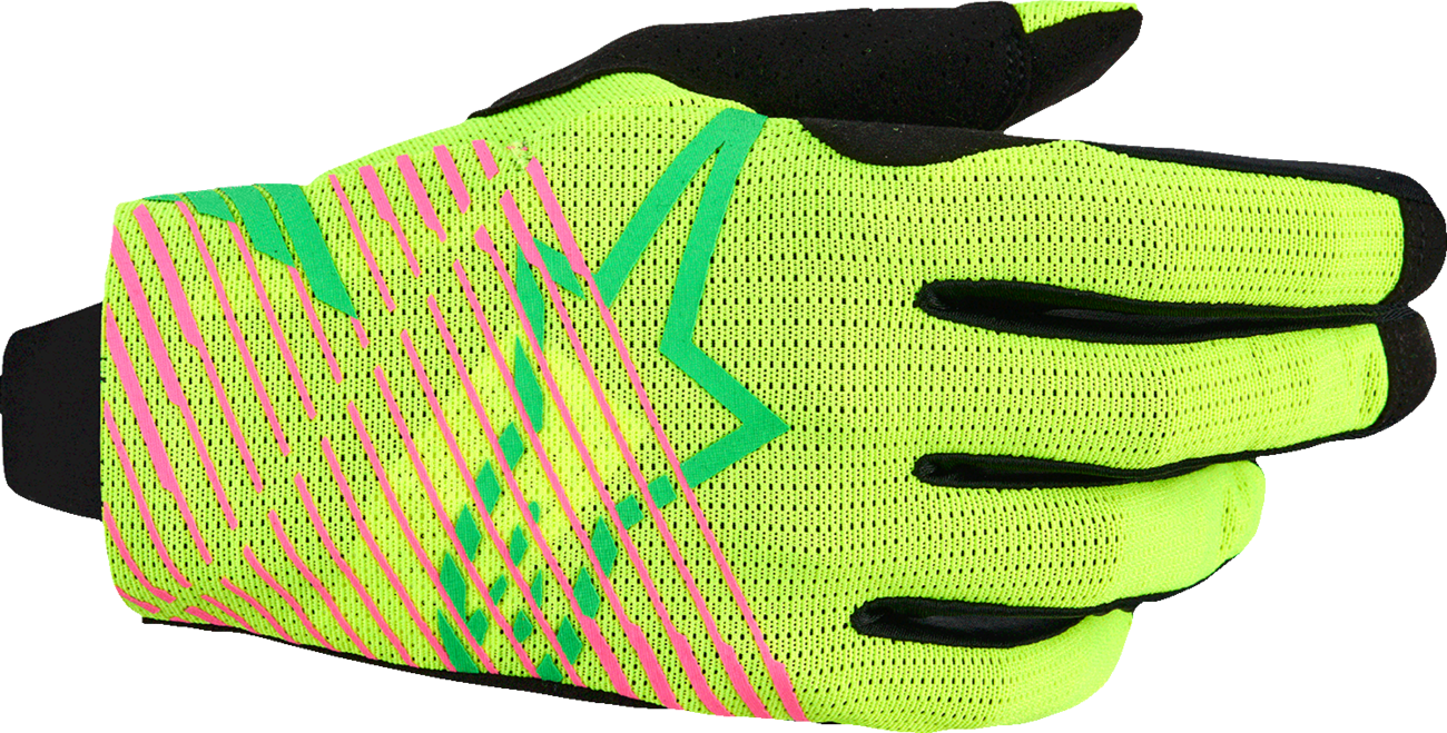 ALPINESTARS Radar Pro Gloves - Green/Fluo Yellow/Fluo Pink - Small