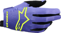 ALPINESTARS Radar Gloves - Purple/Fluo Yellow - Small