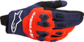 ALPINESTARS Pro-Dura Gloves - Navy/Hot Orange/White - Small