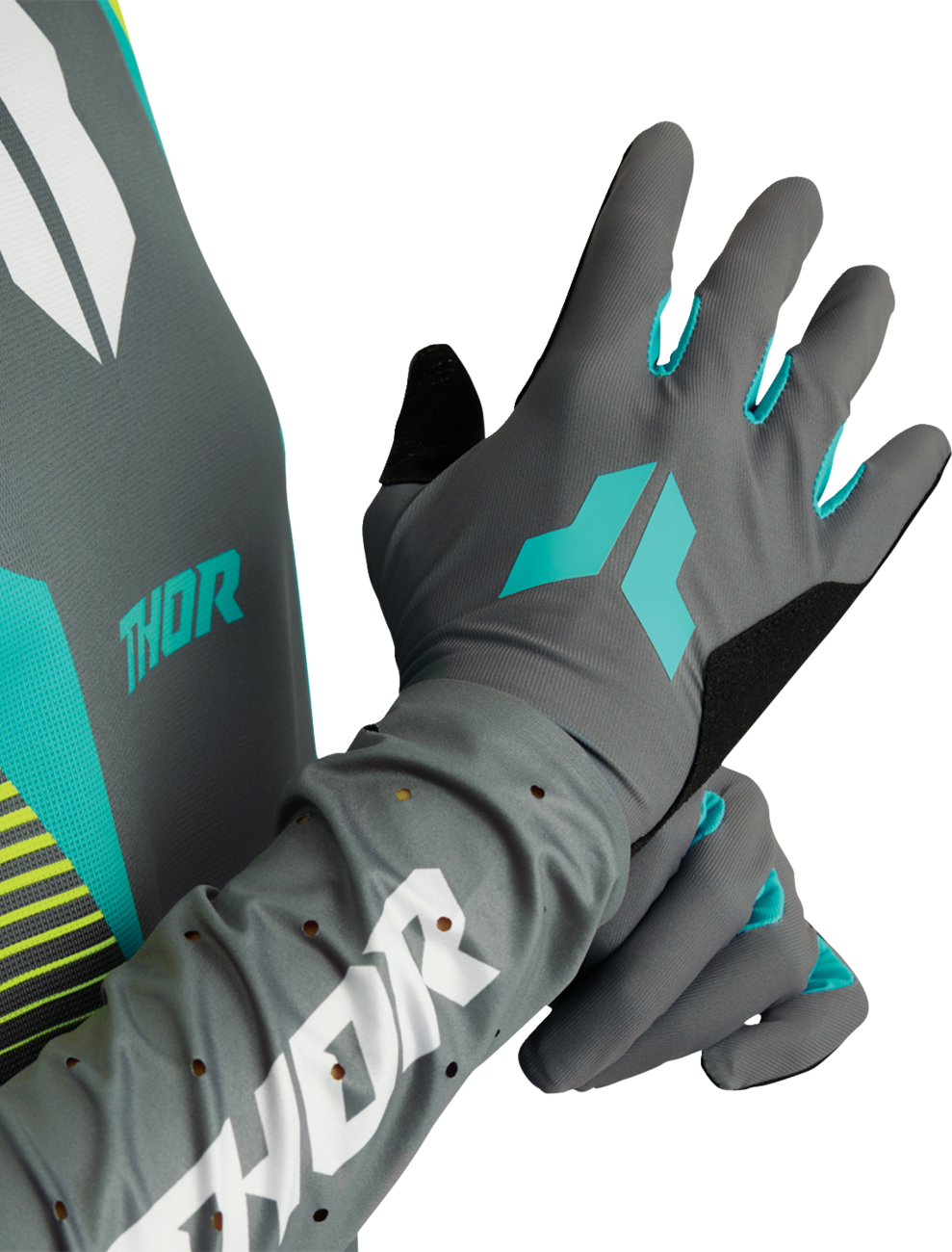 Thor Womens Sportmode Iconic Gray/aqua Gloves