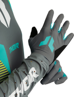 Thor Womens Sportmode Iconic Gray/aqua Gloves