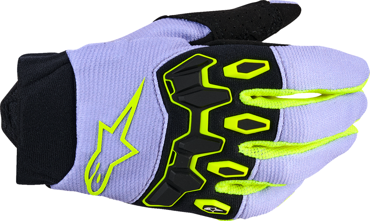 ALPINESTARS Youth Full Bore V2 Gloves - Purple/Fluo Yellow - 2XS