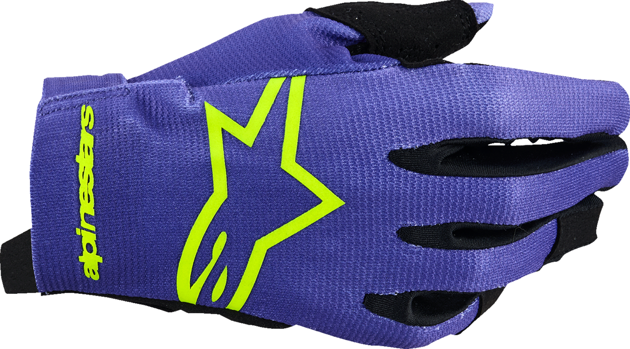 ALPINESTARS Youth Radar Gloves - Purple/Fluo Yellow - 2XS