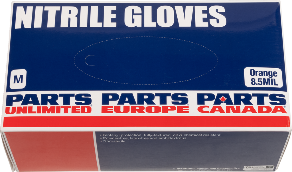 Parts Unlimited Nitrile 8.5MIL Med 100PK Gloves