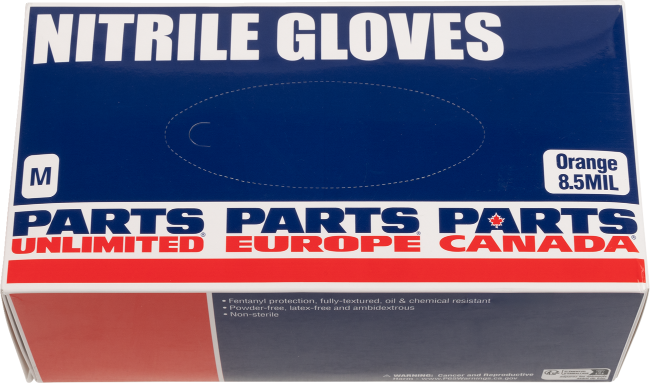Parts Unlimited Nitrile 8.5MIL Med 100PK Gloves