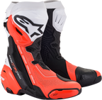 Alpinestars Supertech R Vented Boots - Black/Fluorescent Red/White