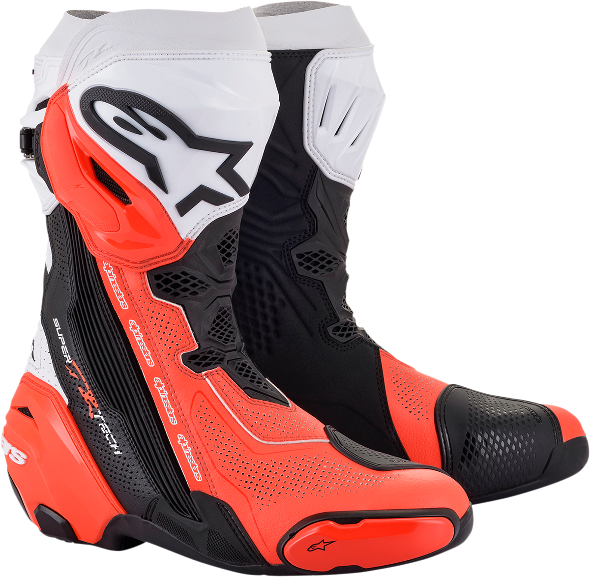 Alpinestars Supertech R Vented Boots - Black/Fluorescent Red/White