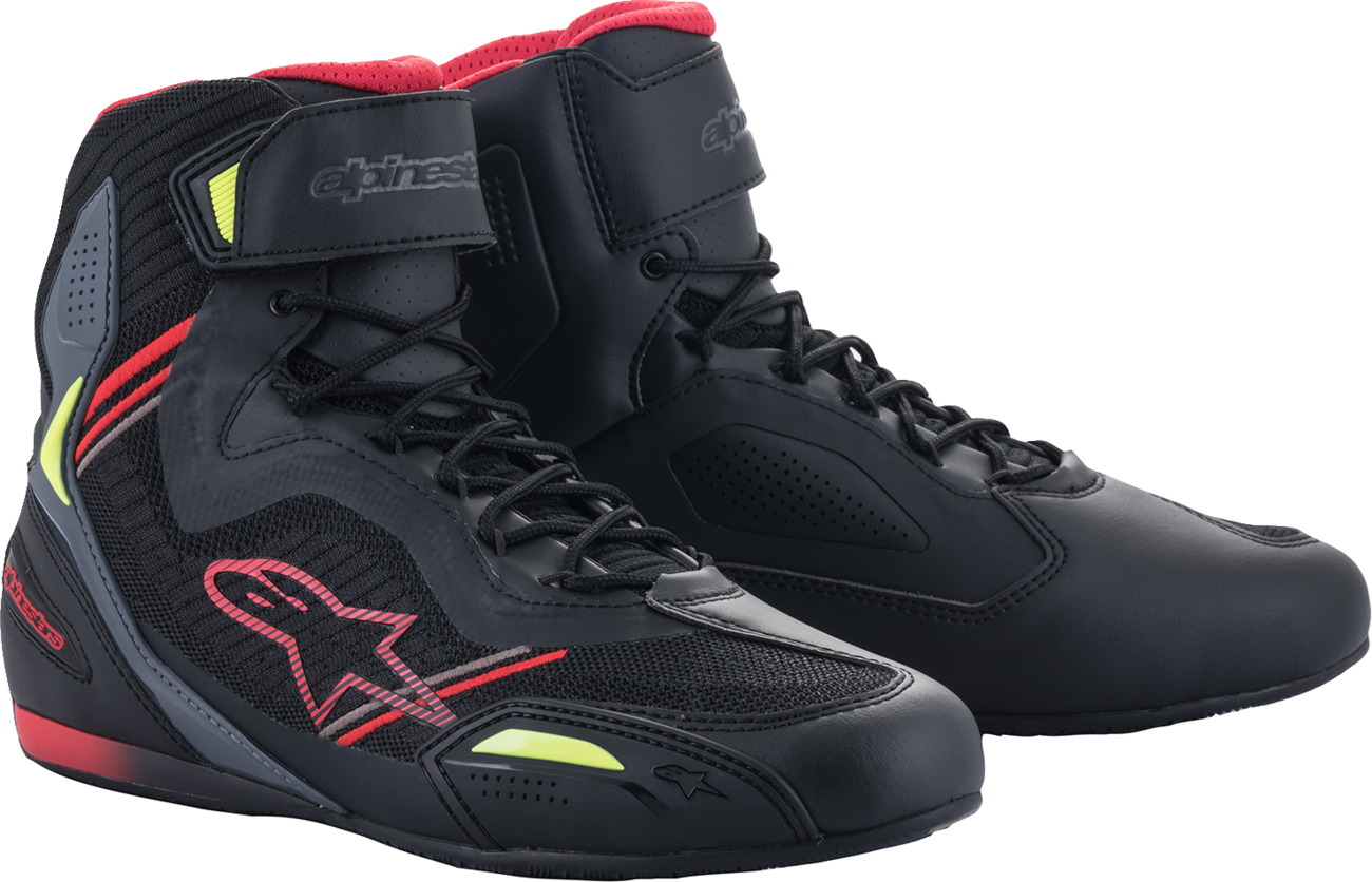 ALPINESTARS Faster-3 Rideknit® Shoes - Black/Red/Yellow - US 10 / EU 43