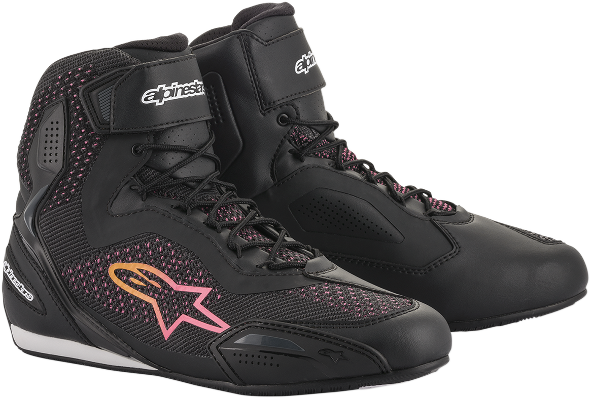 ALPINESTARS Stella Faster-3 Rideknit Shoes - Black/Yellow/Pink - US 5 / EU 36