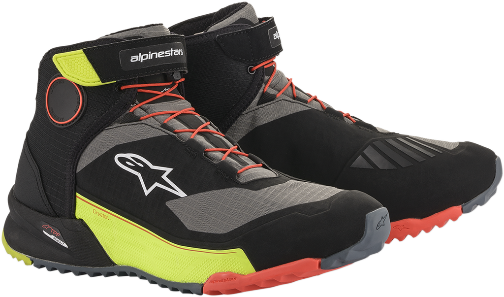 ALPINESTARS CR-X Drystar® Shoes - Black/Red/Yellow Fluorescent - US 14 / EU 48