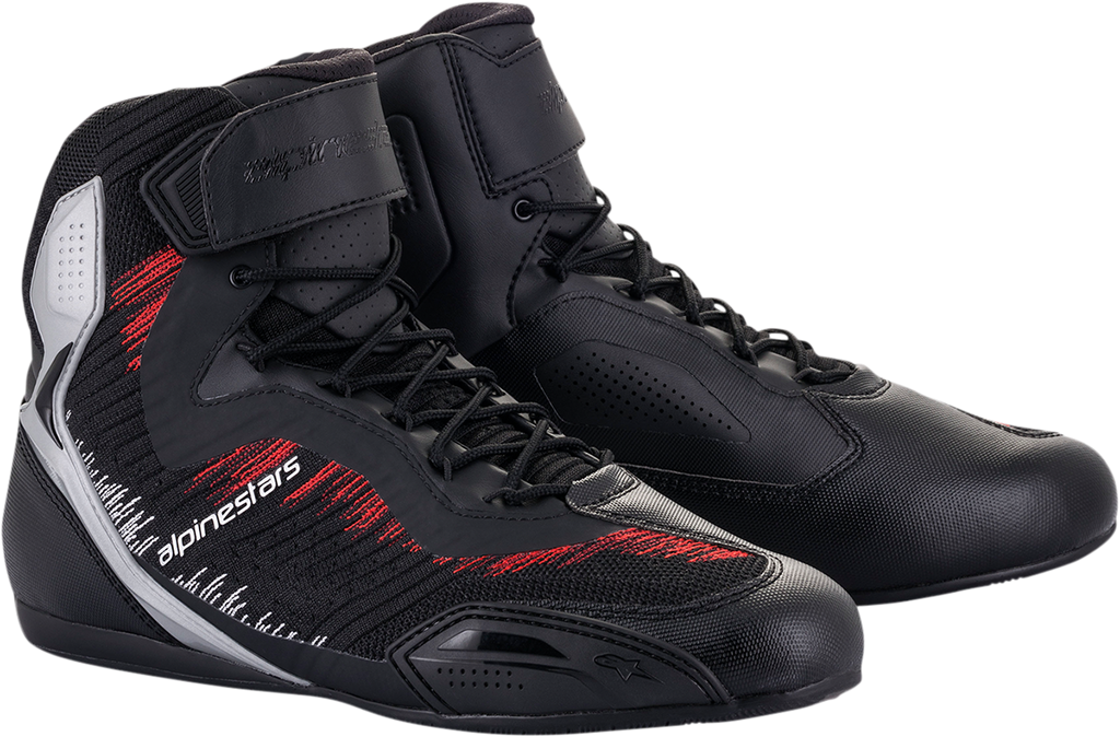 ALPINESTARS Faster-3 Rideknit® Shoes - Black/Silver/Red - US 8 / EU 40.5