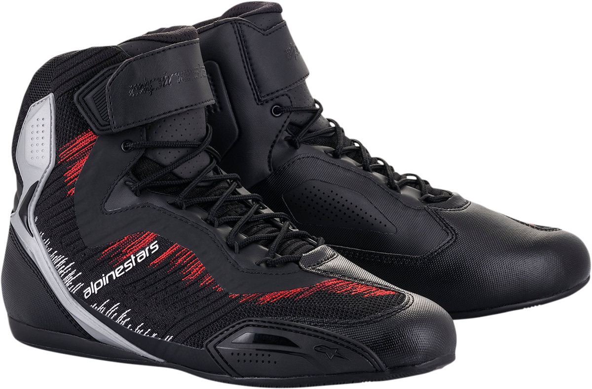 ALPINESTARS Faster-3 Rideknit® Shoes - Black/Silver/Red - US 8 / EU 40.5