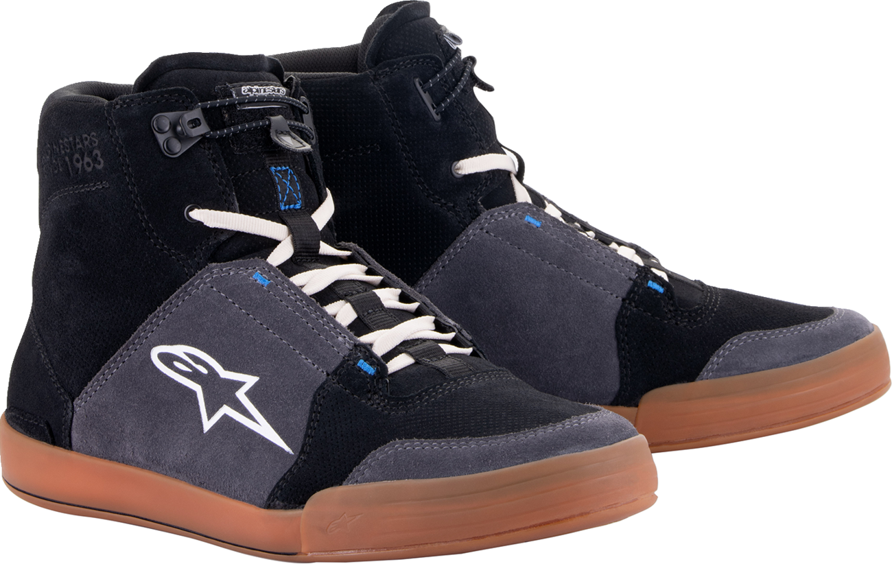ALPINESTARS Chrome Shoes - Black/Asphalt/Gum Blue - US 8 / EU 40.5