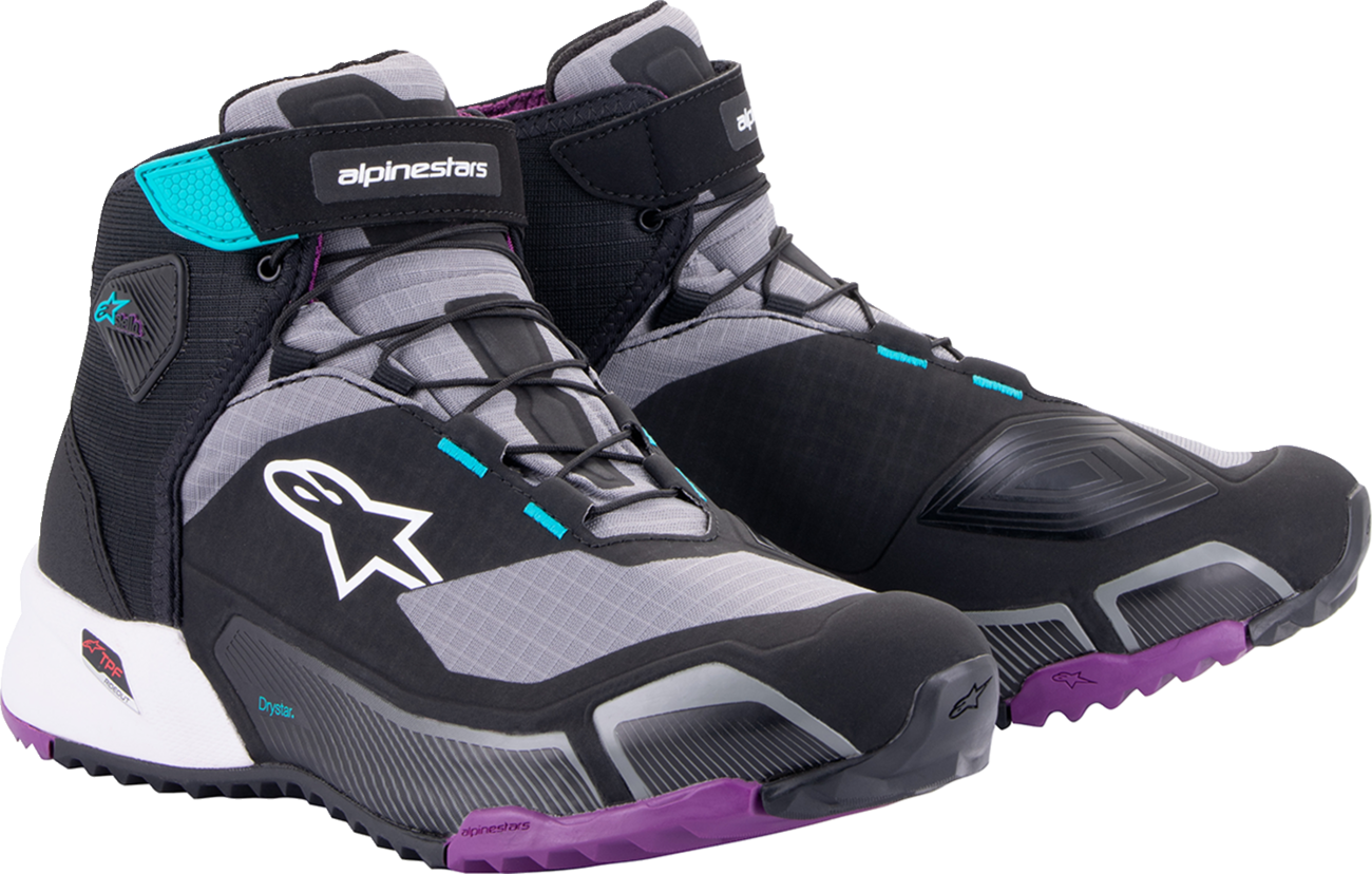 ALPINESTARS Stella CR-X Drystar® Shoes - Black/Gray/Teal/Purple - US 9.5