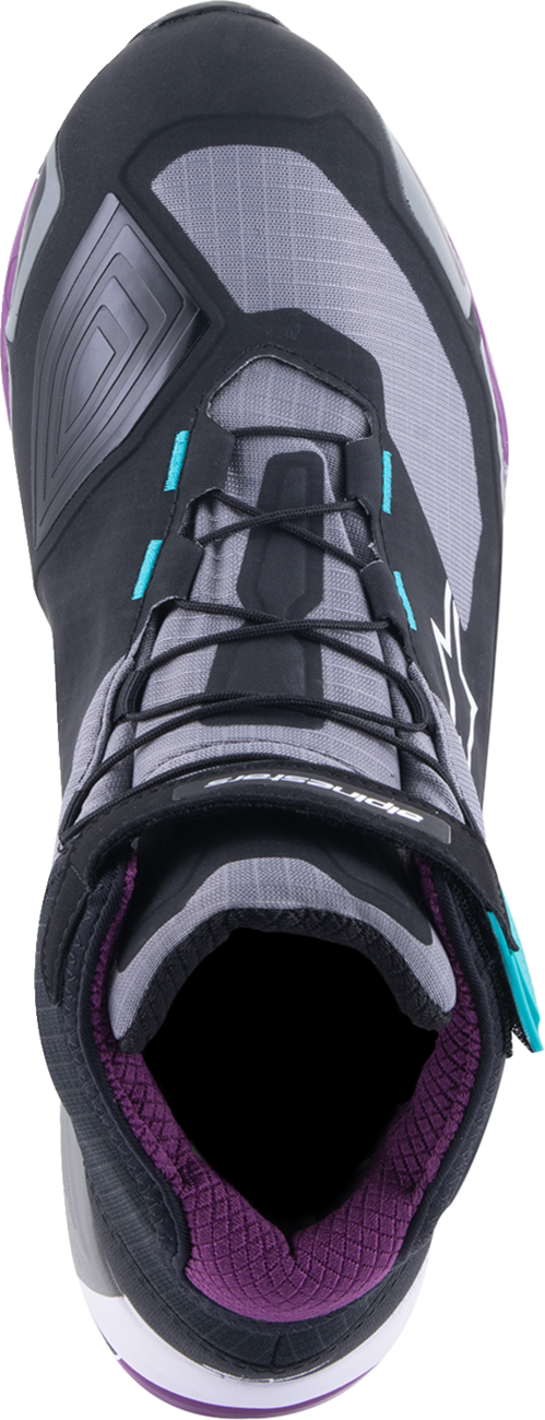 ALPINESTARS Stella CR-X Drystar® Shoes - Black/Gray/Teal/Purple - US 9.5