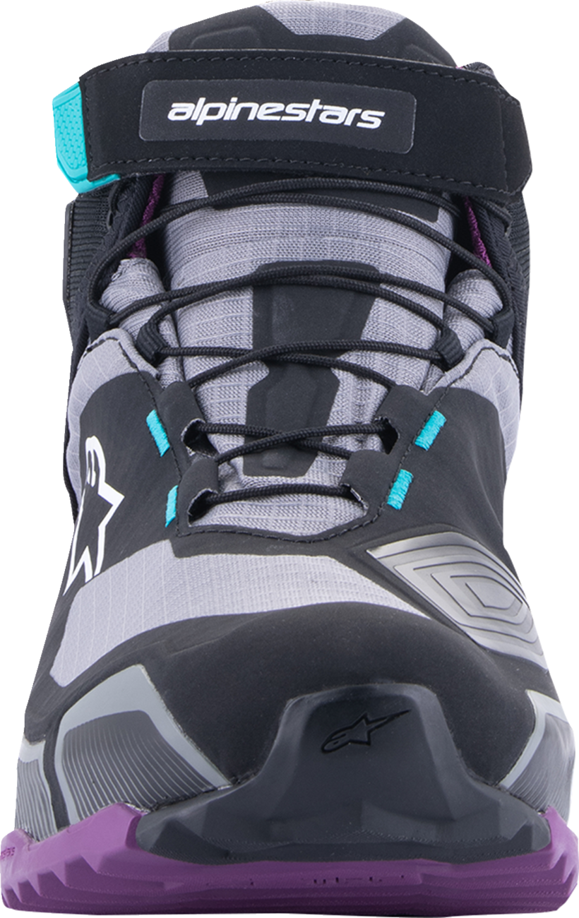 ALPINESTARS Stella CR-X Drystar® Shoes - Black/Gray/Teal/Purple - US 9.5