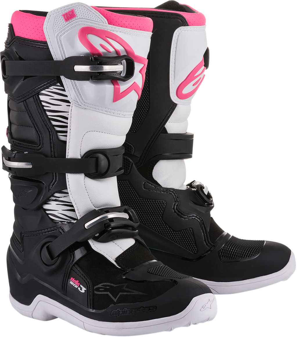 Alpinestars Stella Tech 3 Boots - Black/White/Pink