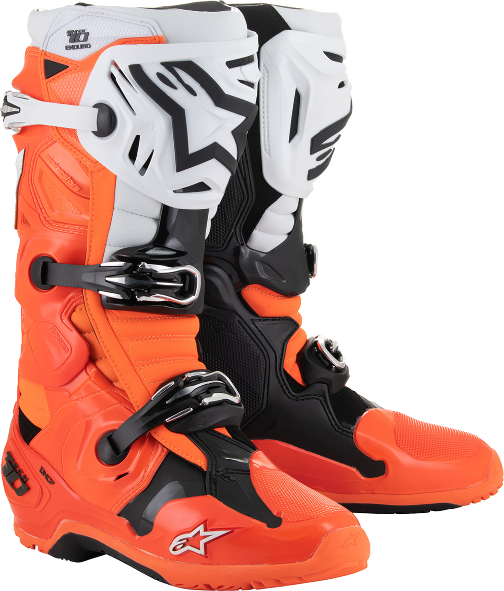 Tech 10 Enduro Boots - Fluorescent Orange/Black/White - US 7 / EU 40.5 (1)