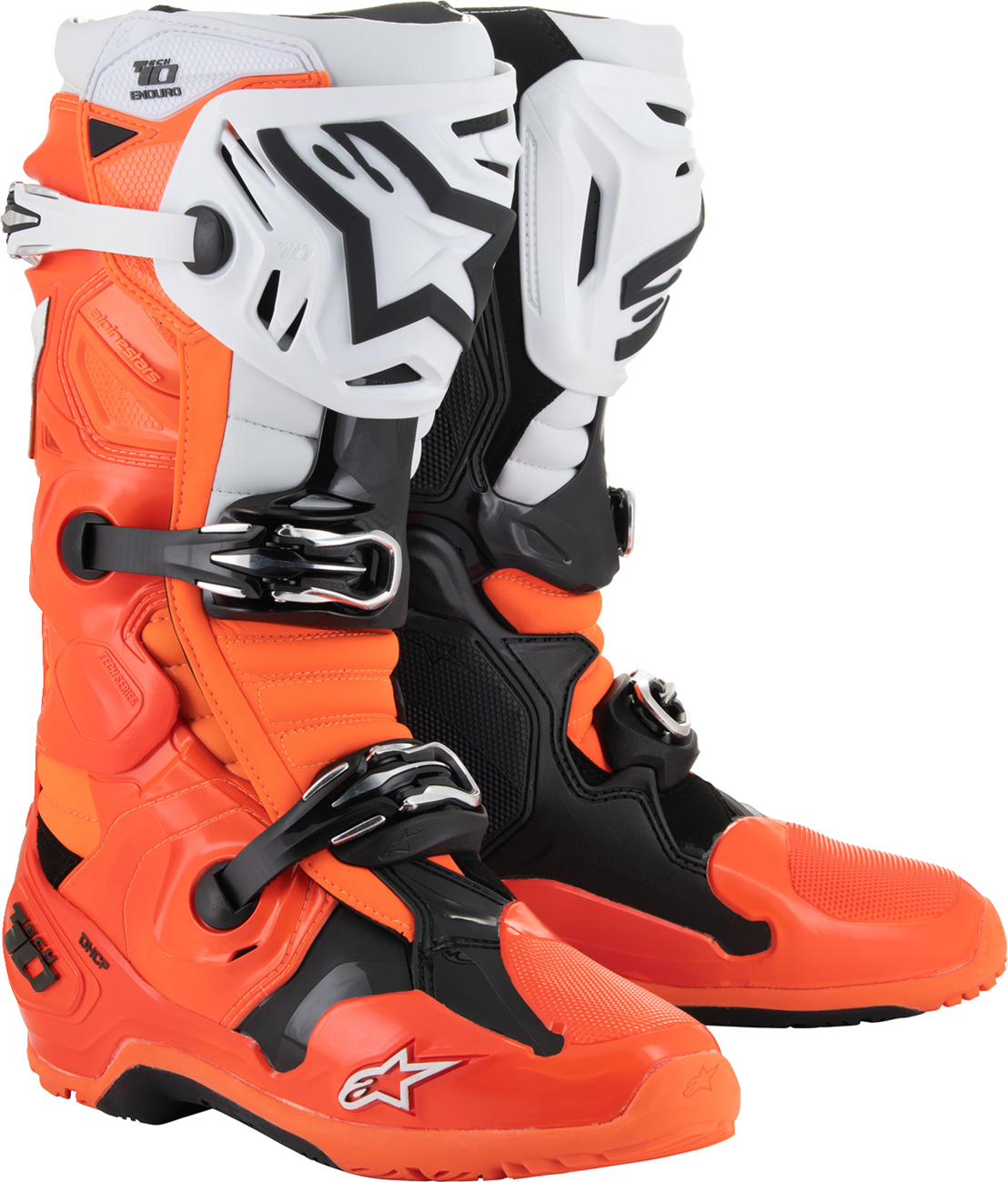 Alpinestars Tech 10 Enduro Boots - Fluorescent Orange/Black/White