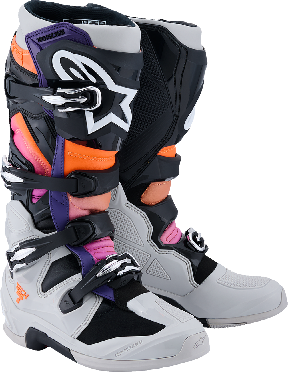Tech 7 Boots - Black/Light Gray/Fluorescent Orange/Magenta - US 8 / EU 42 (1)