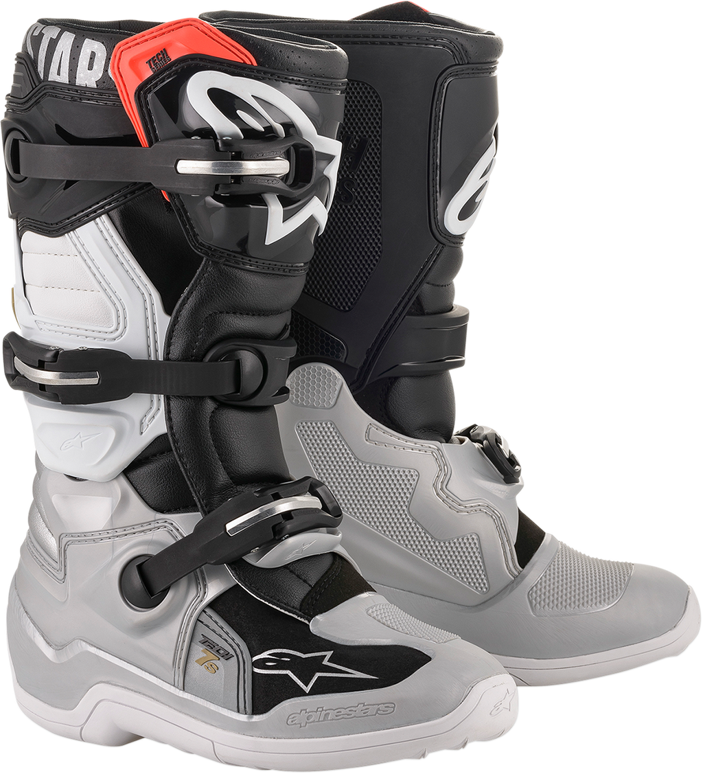 Alpinestars Youth Tech 7S Boot - Black/Silver/White/Gold
