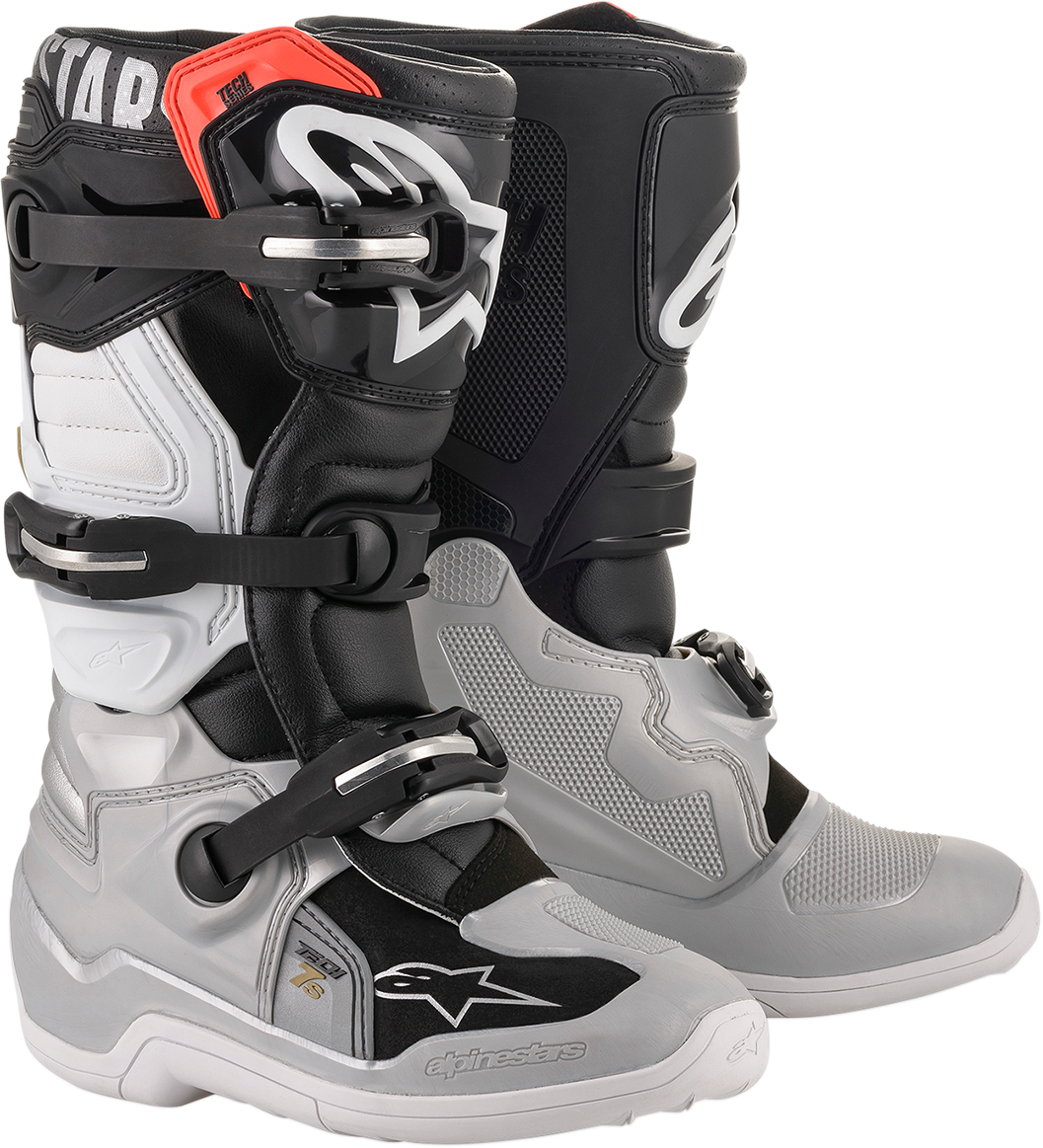 Alpinestars Youth Tech 7S Boot - Black/Silver/White/Gold