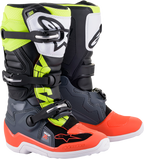 Youth Tech 7S Boots - Black/Gray/Red/White/Yellow - US 2 / EU 34 (1)