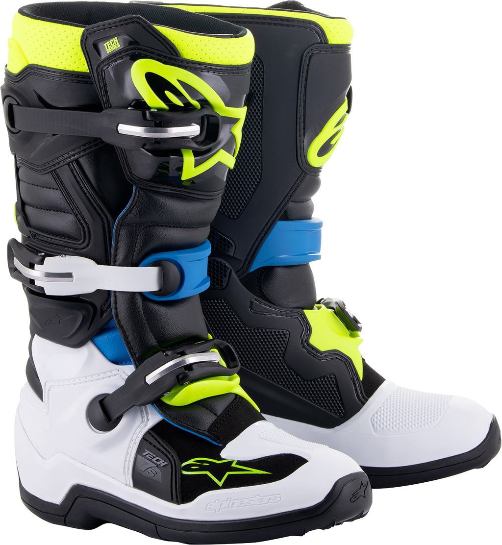Youth Tech 7S Boots - Black/Blue/Yellow - US 2 / EU 34 (1)