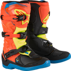 ALPINESTARS Youth Tech3S Boots - Orange/Blue/Yellow/Black - US 2 / EU 34