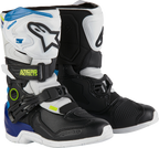 ALPINESTARS Kids Tech 3S Boots - White/Black/Blue - US 10 / EU 28