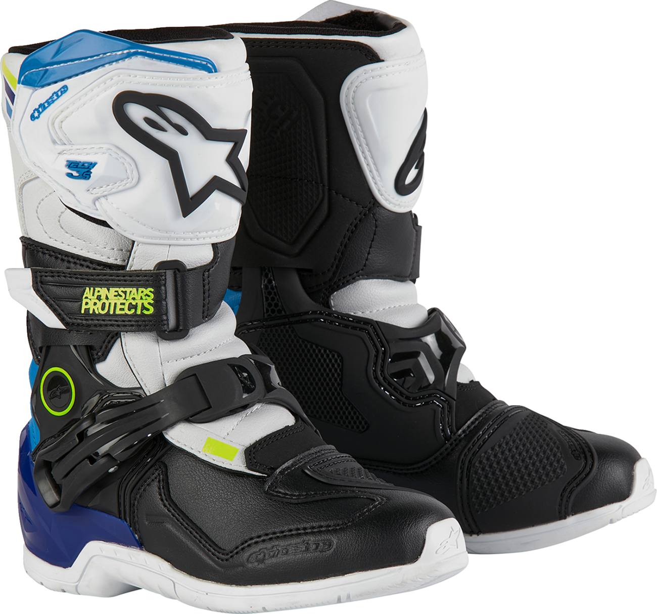 ALPINESTARS Kids Tech 3S Boots - White/Black/Blue - US 10 / EU 28