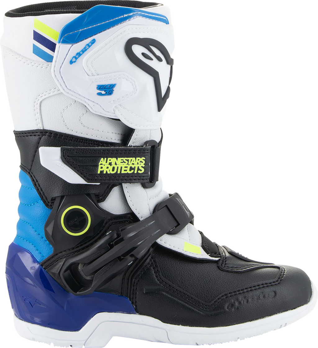 ALPINESTARS Kids Tech 3S Boots - White/Black/Blue - US 10 / EU 28