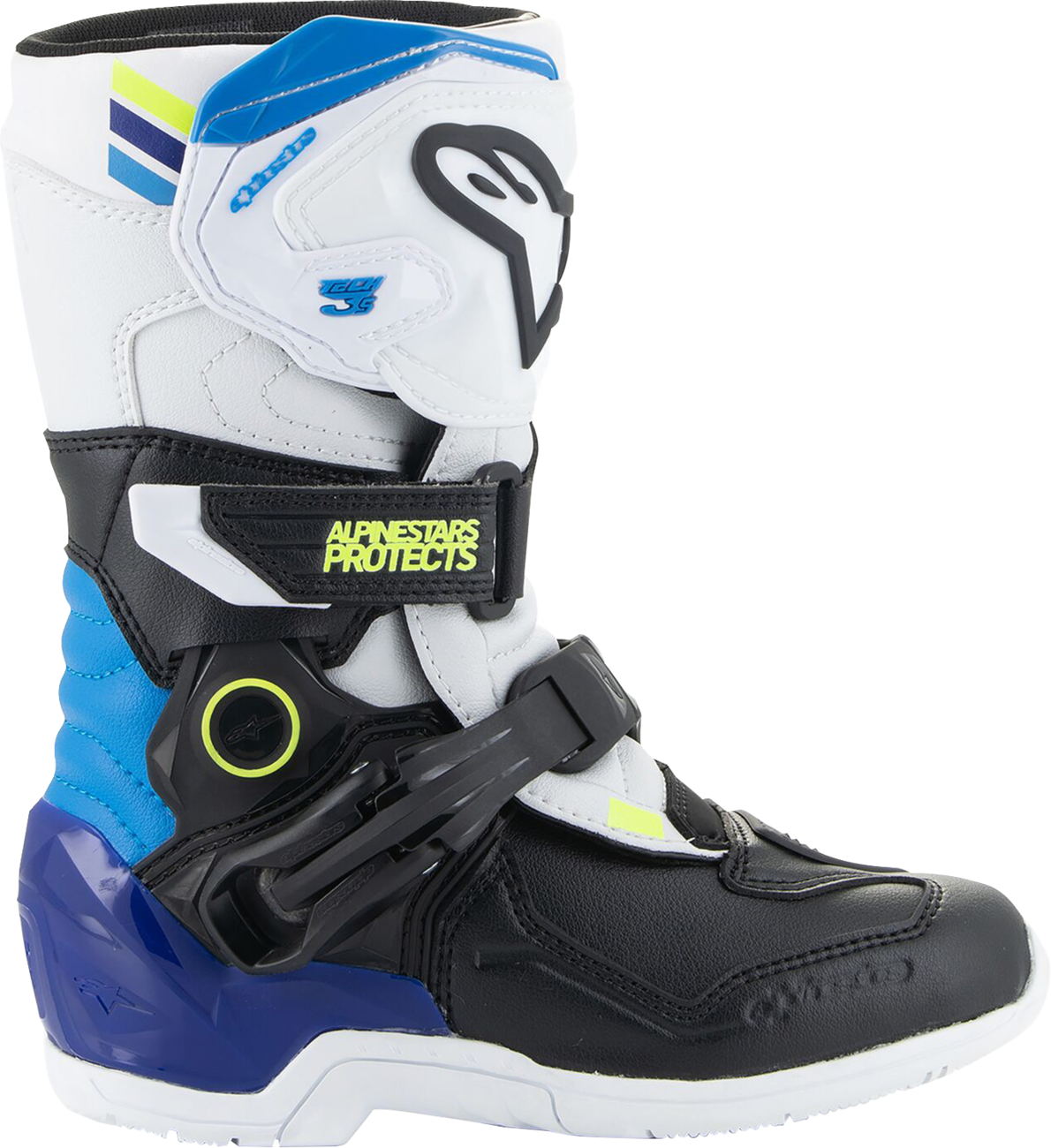 ALPINESTARS Kids Tech 3S Boots - White/Black/Blue - US 10 / EU 28