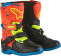 ALPINESTARS Kids Tech 3S Boots - Fluorescent Orange/Fluorescent Yellow/Blue - US 10 / EU 28