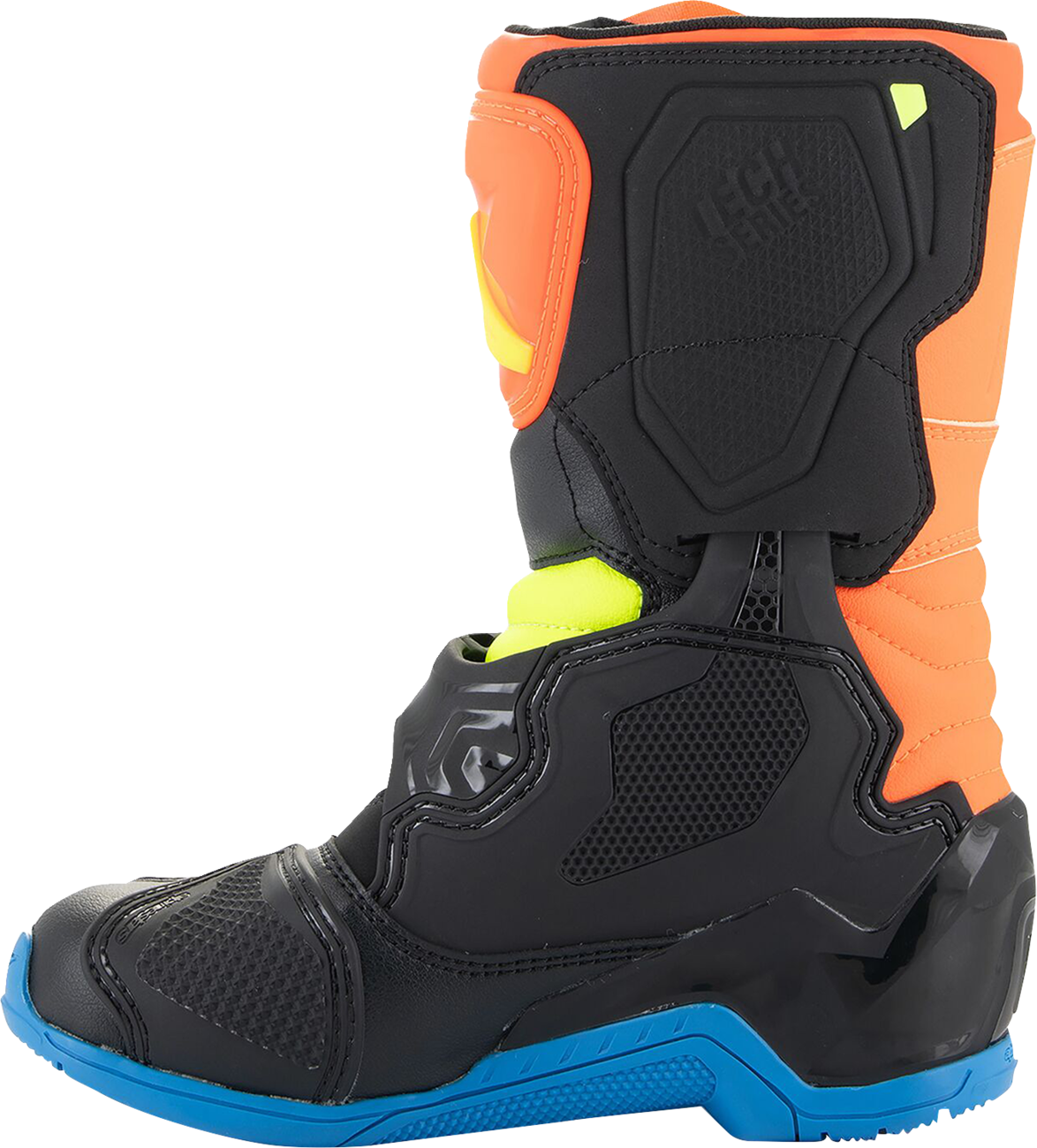 ALPINESTARS Kids Tech 3S Boots - Fluorescent Orange/Fluorescent Yellow/Blue - US 10 / EU 28