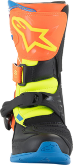 ALPINESTARS Kids Tech 3S Boots - Fluorescent Orange/Fluorescent Yellow/Blue - US 10 / EU 28