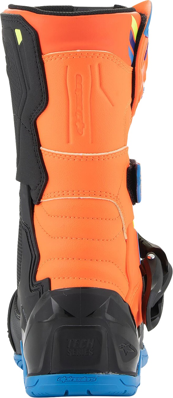 ALPINESTARS Kids Tech 3S Boots - Fluorescent Orange/Fluorescent Yellow/Blue - US 10 / EU 28