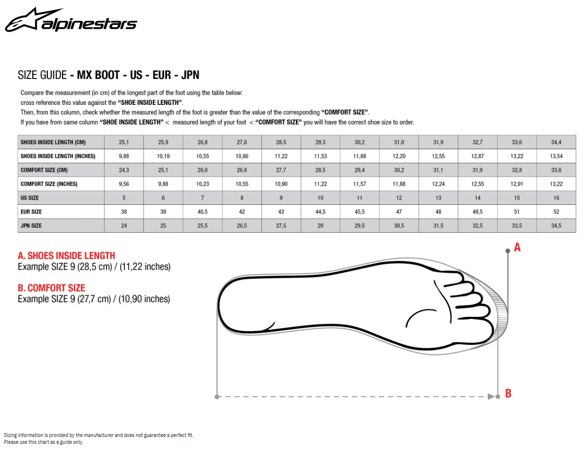 ALPINESTARS Tech 7 Footbed - Gray/Red - Size 5