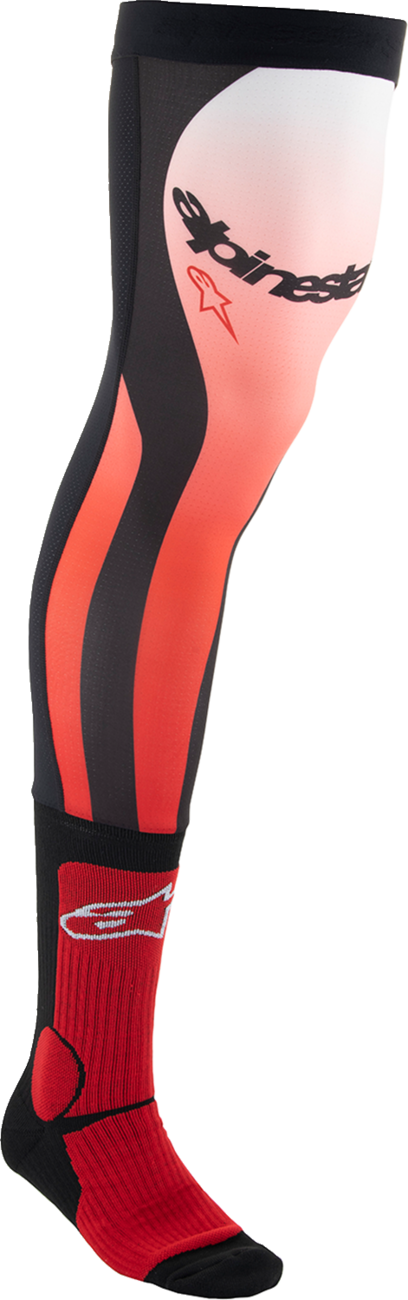 ALPINESTARS Knee Brace Socks - Black/Red - Small/Medium