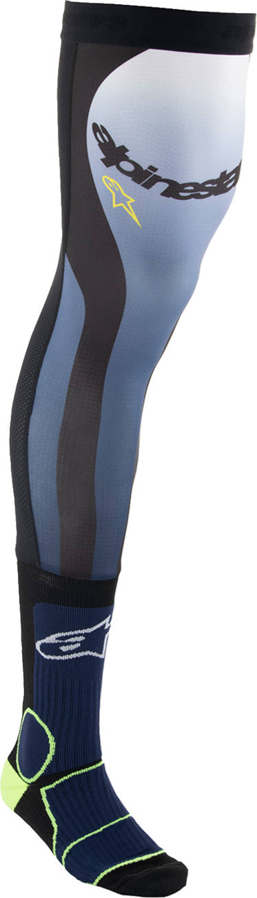 ALPINESTARS Knee Brace Socks - Navy/Black/Yellow - Small/Medium