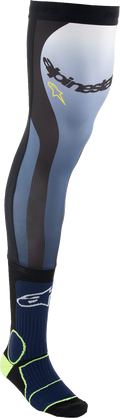 ALPINESTARS Knee Brace Socks - Navy/Black/Yellow - Small/Medium