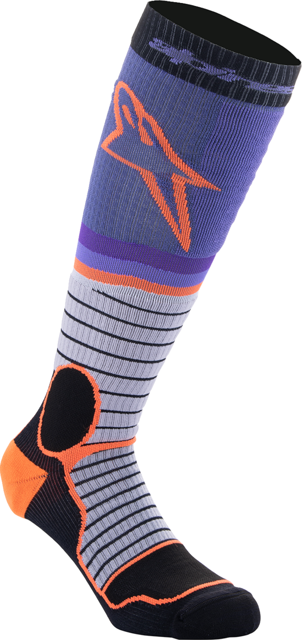 ALPINESTARS MX Pro Socks - Black/Gray/Purple/Orange - Medium