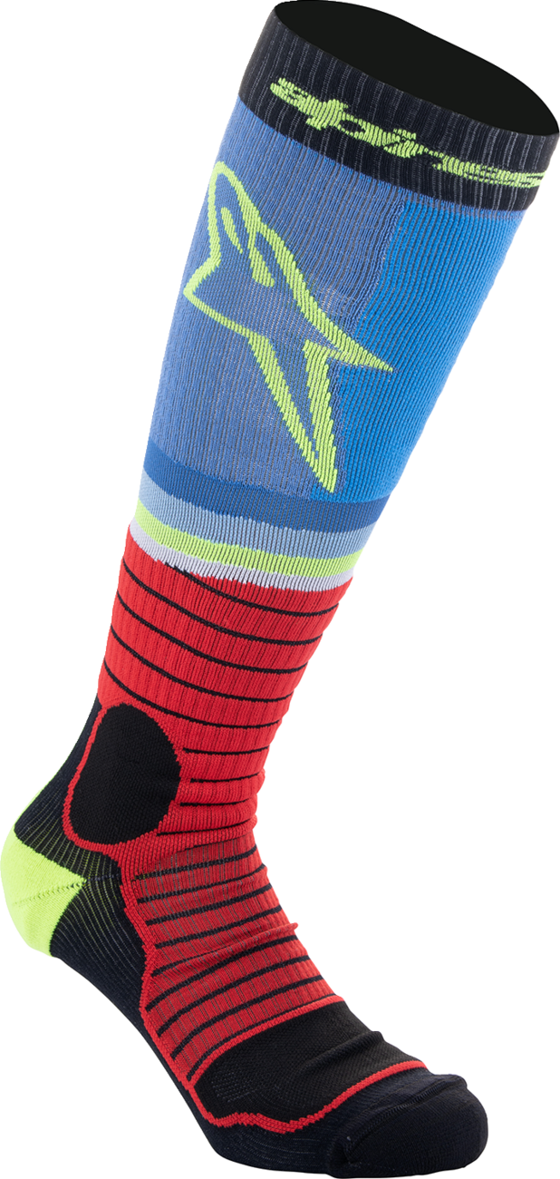 ALPINESTARS MX Pro Socks - Black/Red/Blue/Yellow - Medium