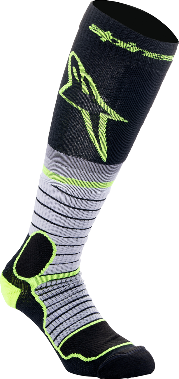 ALPINESTARS MX Pro Socks - Black/Gray/Yellow - Medium
