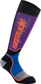 ALPINESTARS MX Plus Socks - Black/Purple/Blue/Orange - Medium