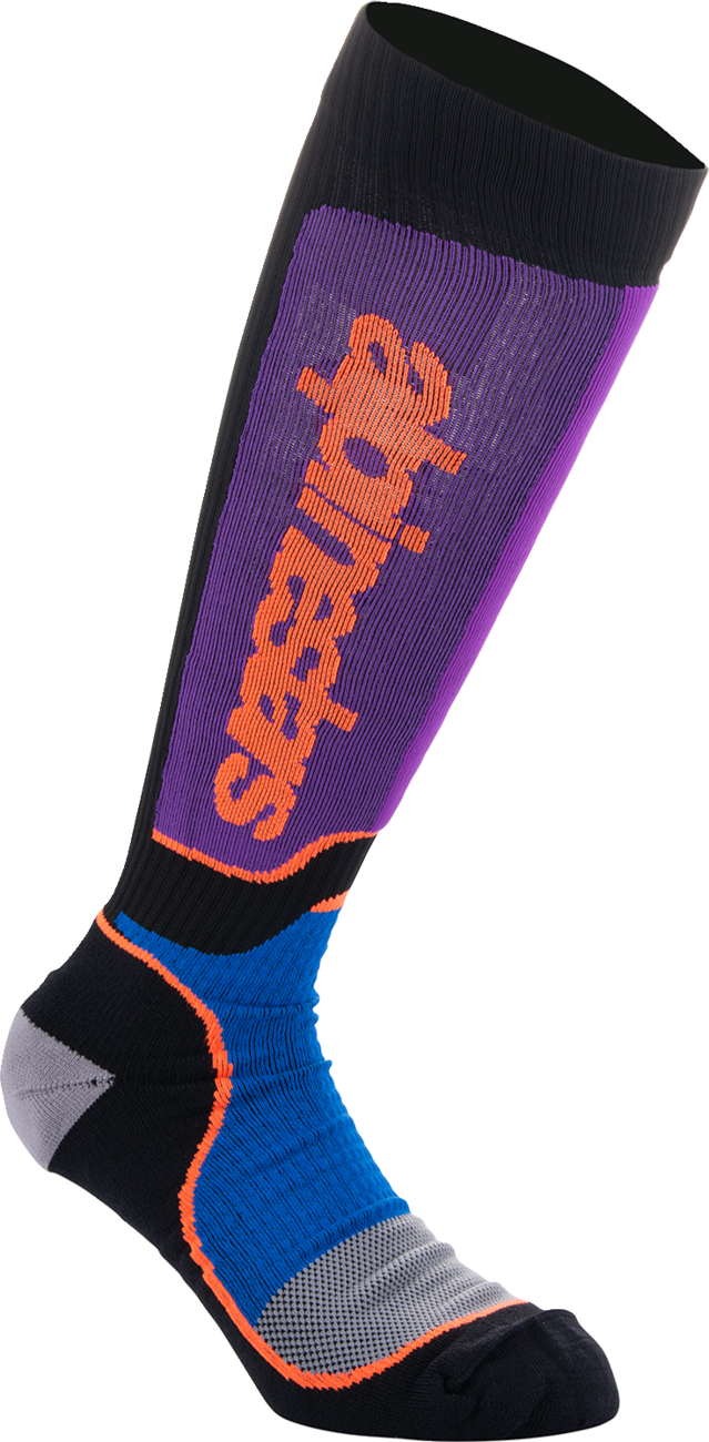 ALPINESTARS MX Plus Socks - Black/Purple/Blue/Orange - Medium