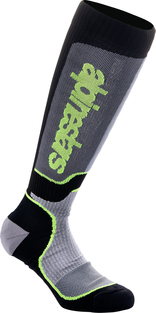 ALPINESTARS MX Plus Socks - Black/Gray/Yellow - Medium