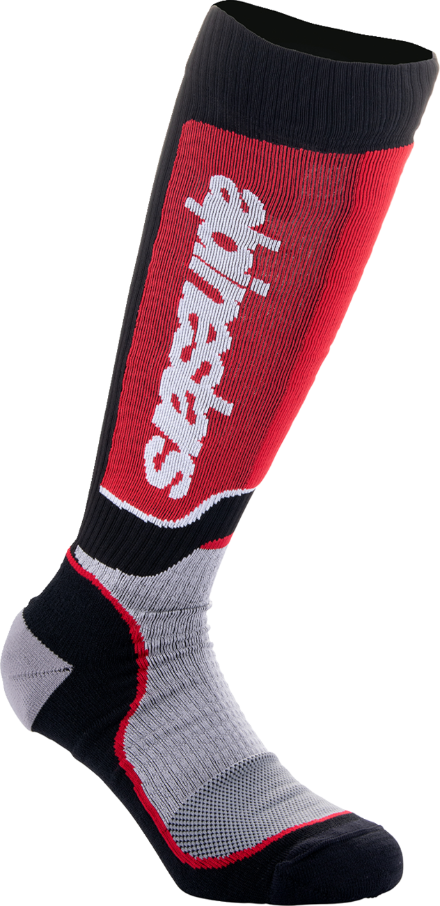 ALPINESTARS Youth MX Plus Socks - Black/Red/Gray - Medium/Large